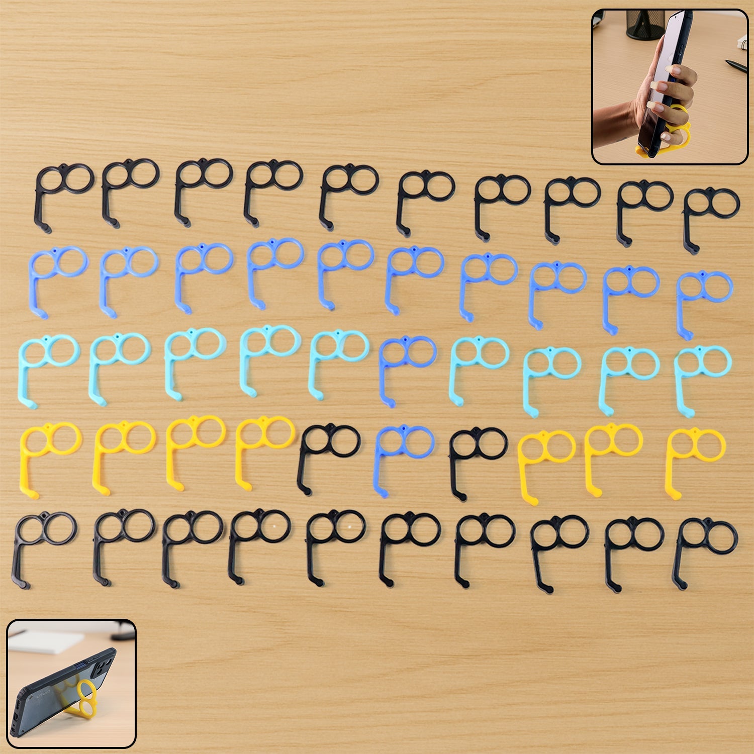 Plastic Hand Mobile Stand (Mix Color / 50 Pc) Plastic Hand Mobile Stand (Mix Color / 50 Pc)